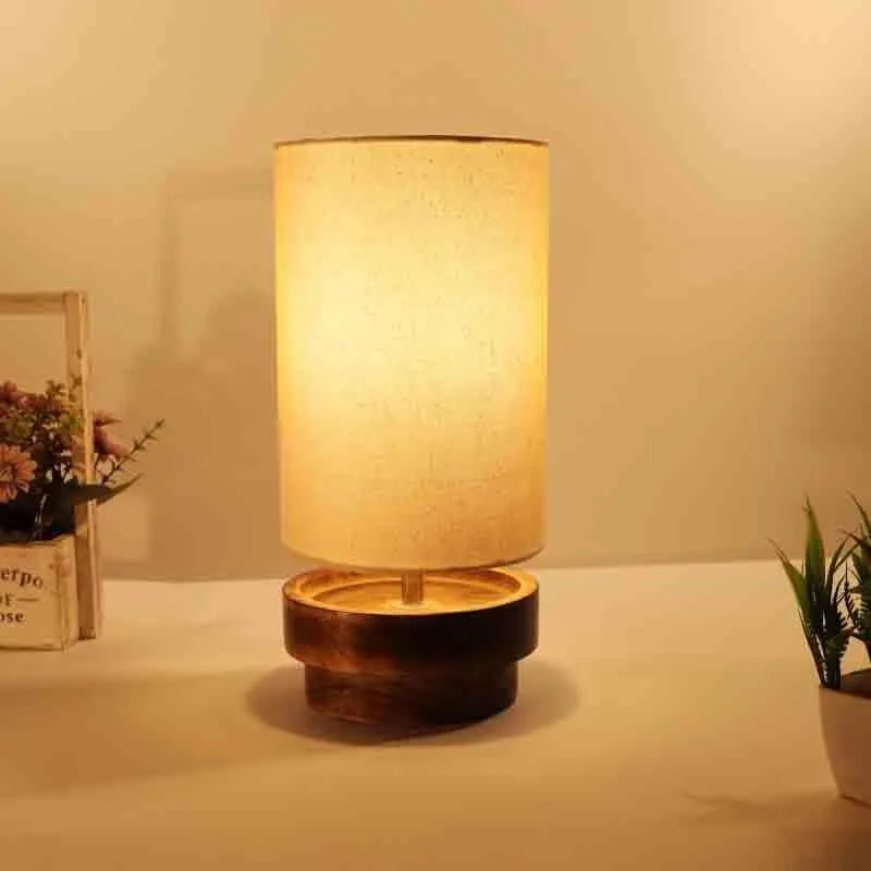 Retrospection Fabric Table Lamp - Brown,Beige media 1