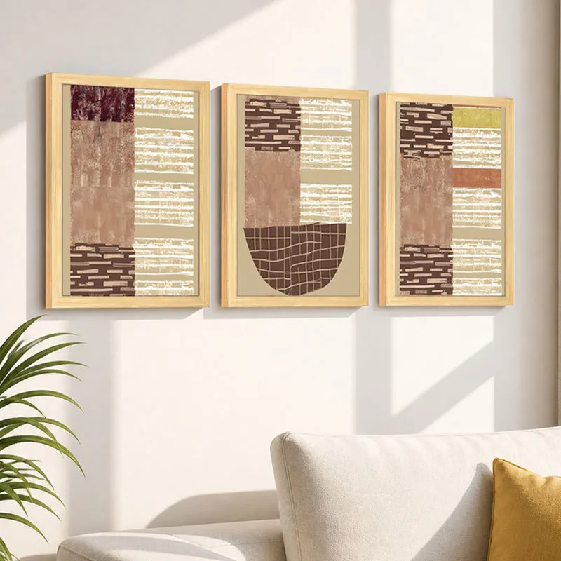 Morae Abstract Wall Painting - Set of Three media 3