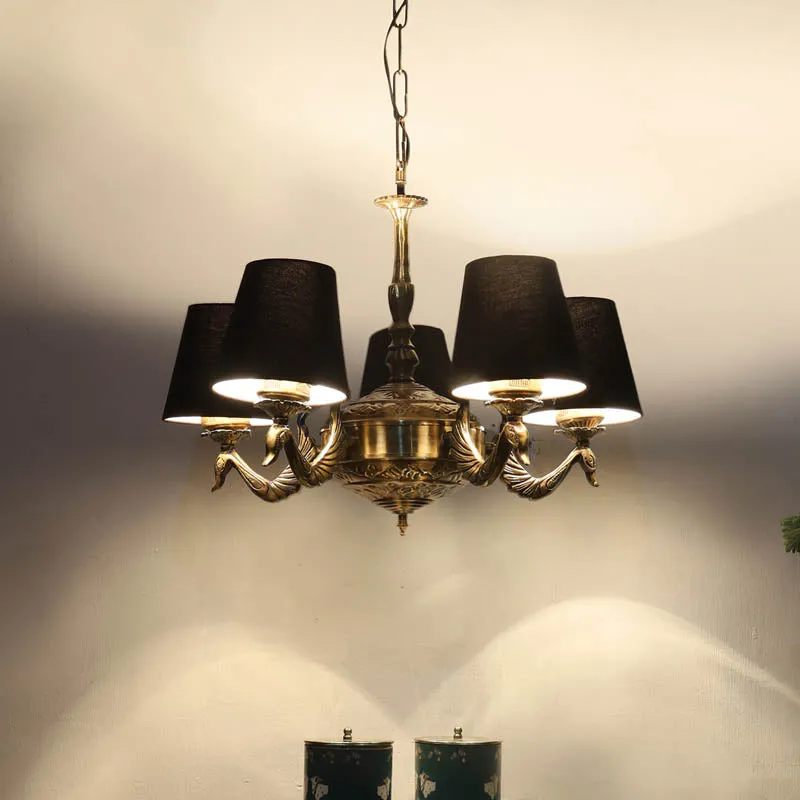 Solstice Conical Golden Antique Ceiling Lamp media 1