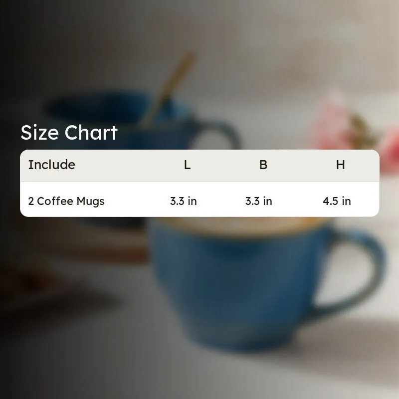 Gradient Brew Ceramic Coffee Mug (Light Blue/500 mL Each) - Set Of Two media 9