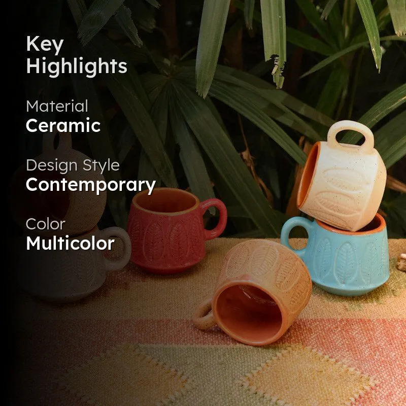 Bergo Ceramic Tea Cup (200 mL Each) - Set of Six media 2