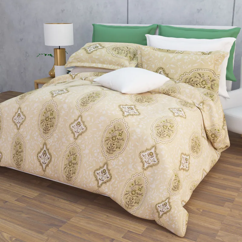 Serene Sleep Cotton Bedsheet (Beige) - 144 TC media 6