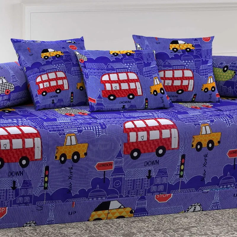 Kidoro Bus Printed Diwan Set - Six Piece Set media 4