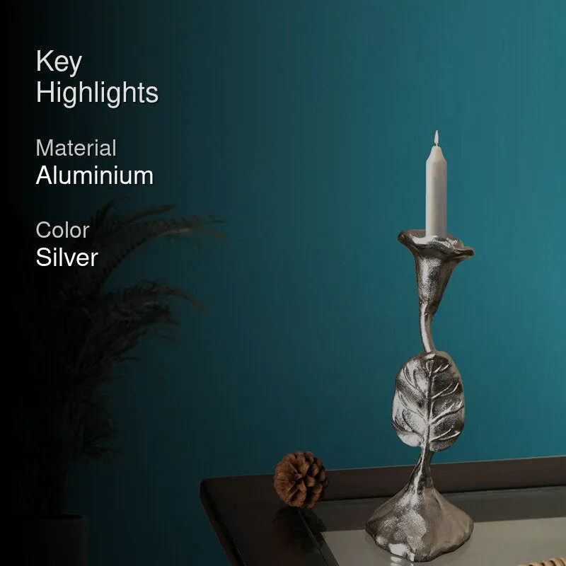 Joles Leaf Candle Holder (Silver) - Medium media 2