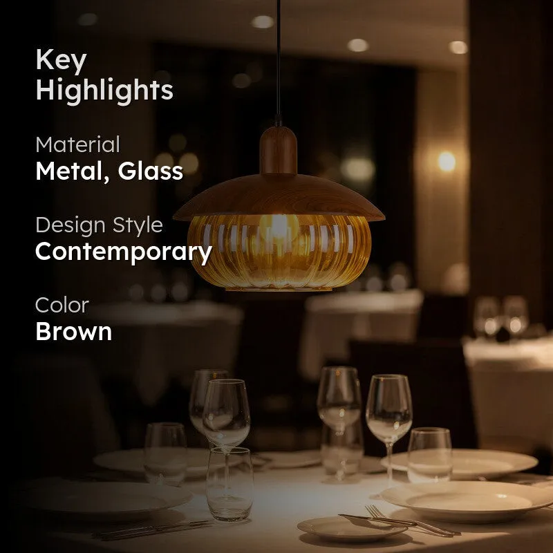 Rustic Halo Glass And Metal Ceiling Lamp media 2