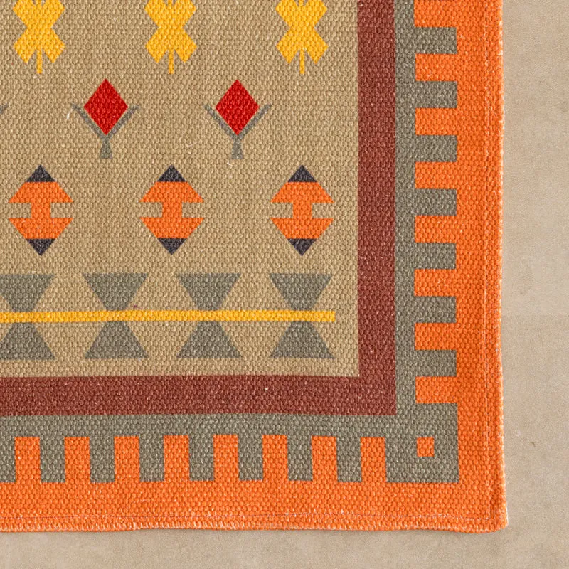 Orvane Cotton Runner Rug - Orange, Beige media 6
