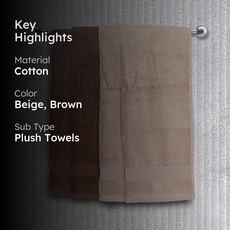 Nuage Cotton Hand & Face Towel (Brown & Beige) - Set Of Four media 2