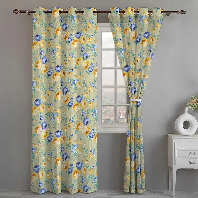 Meadow Flora Room Darkening Curtain - Set Of Two media 1