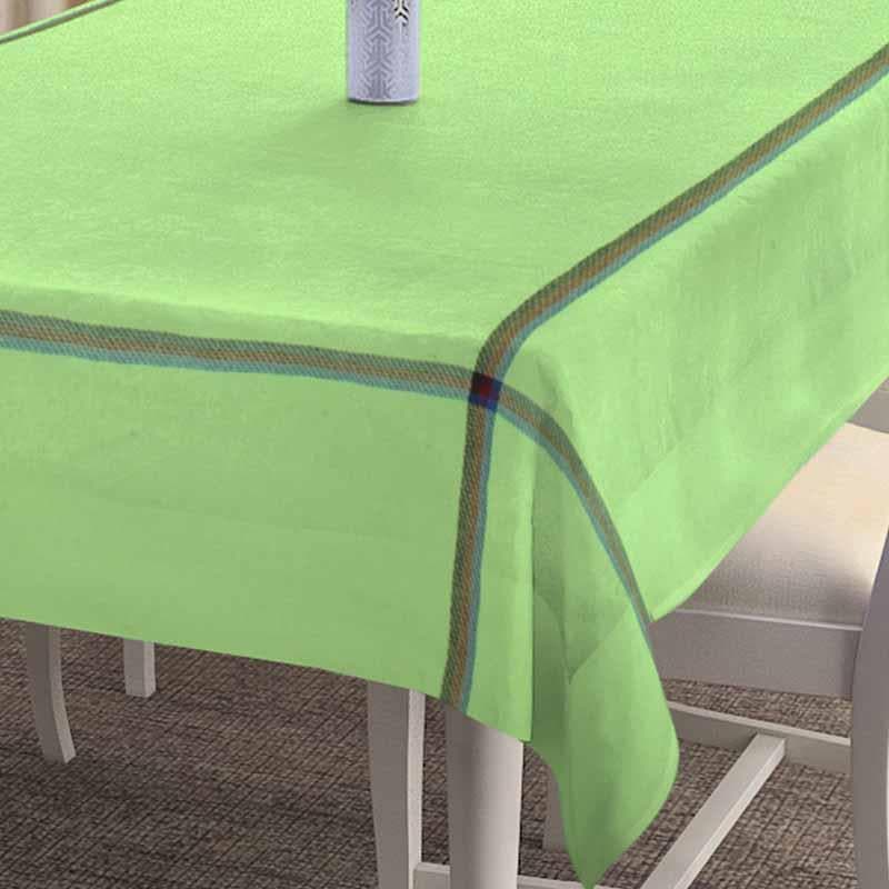 Madras Stripes Border Table Cover - Light Green media 5