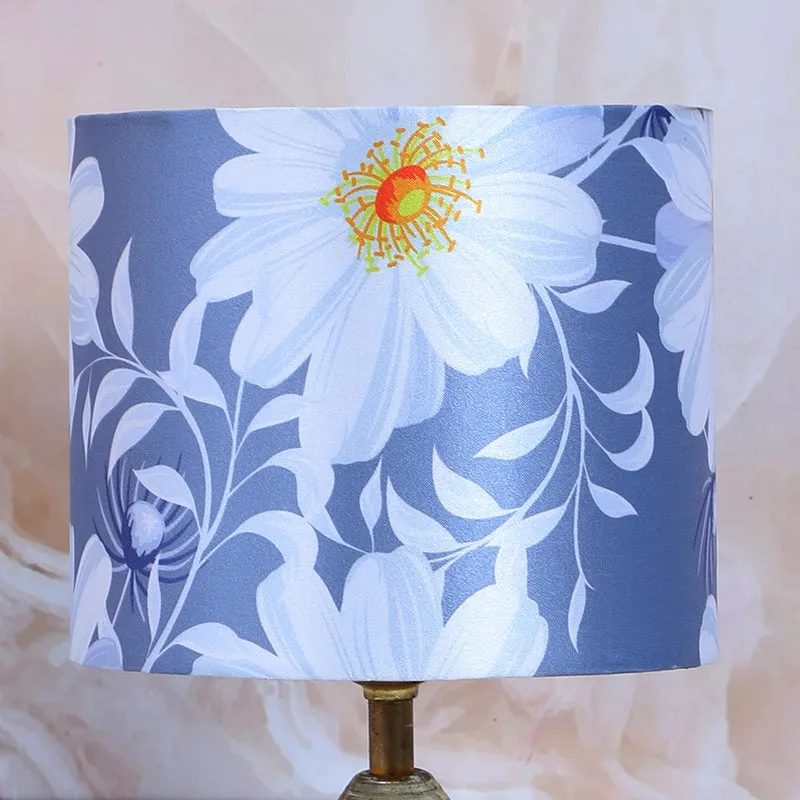 Daisy Blooms Pebble Printed Mango Wood Table Lamp - White,Blue,Brown media 5