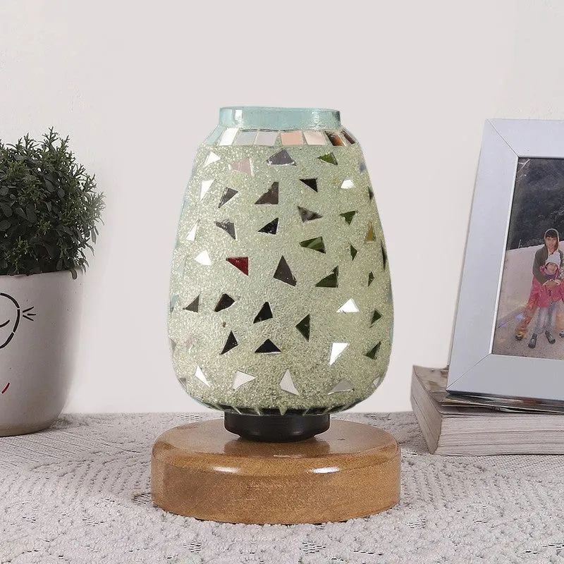 Aurabeam Mosaic Glass Table Lamp With Wooden Base media 4