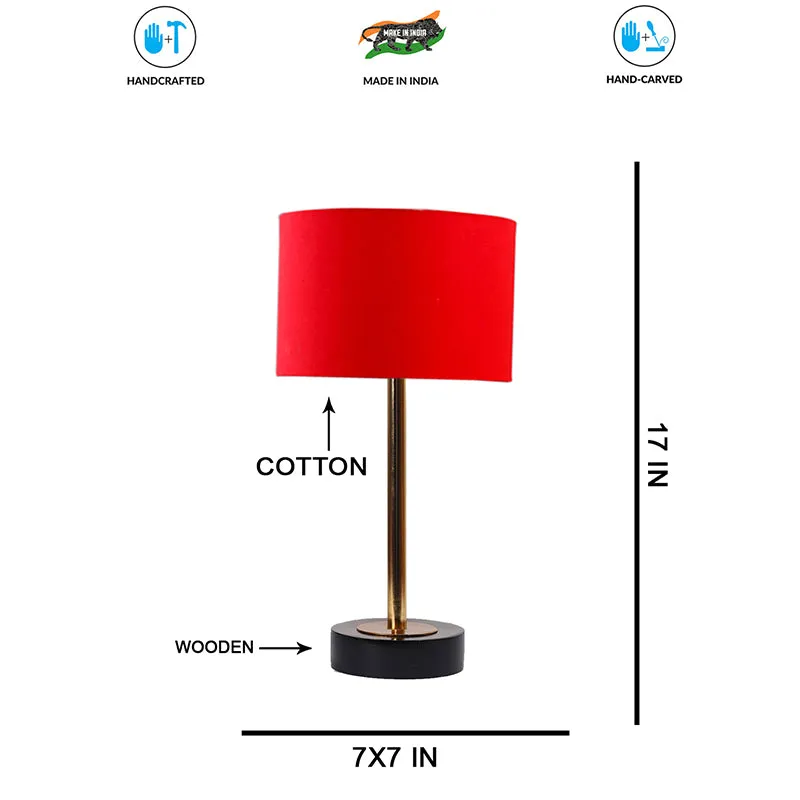 Cotin I Rodin Wooden Table Lamp - Red,Gold,Black media 7