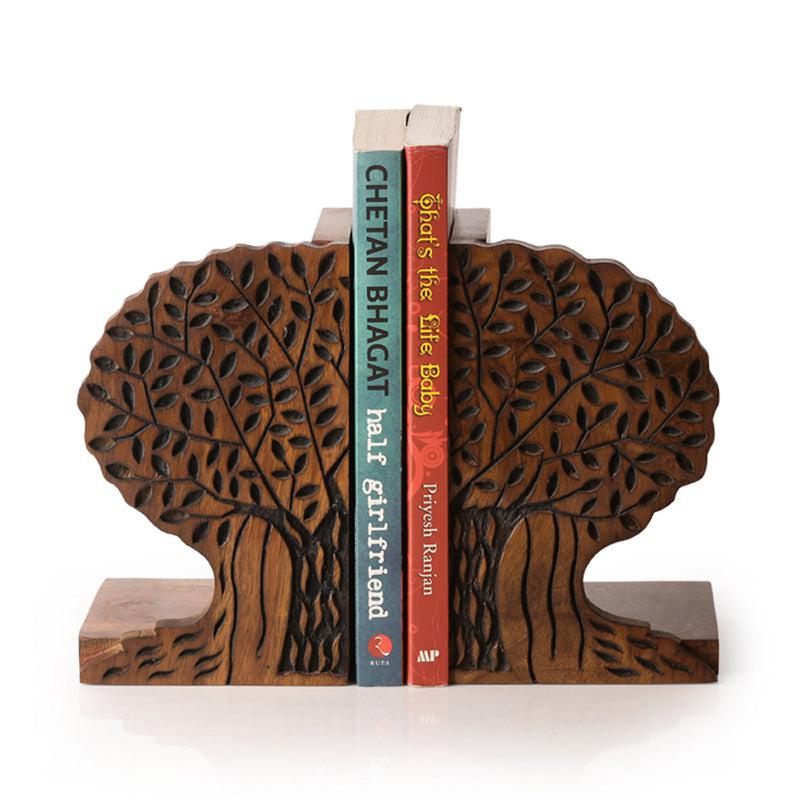 Bound By Nature Handcarved Sheesham Wood Book End - Set Of Two media 3