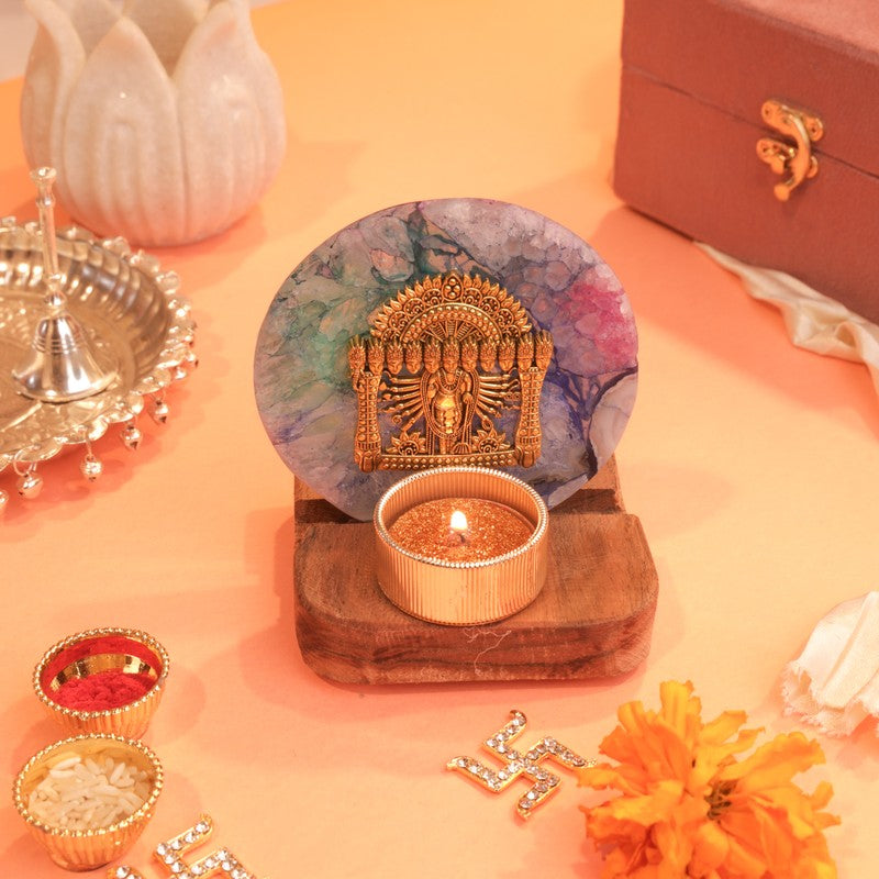 Divine Aura Lord Narayan Tealight Candle Holder