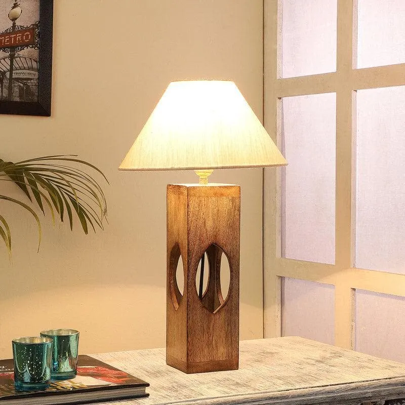 Sandiera Mijori Fabric Table Lamp - White,Brown media 1