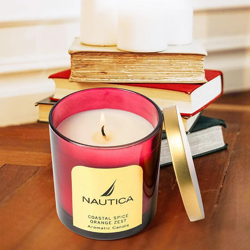 Nautica Mystic Dawn Scented Jar Candle - Coastal Spice & Orange Zest media 3