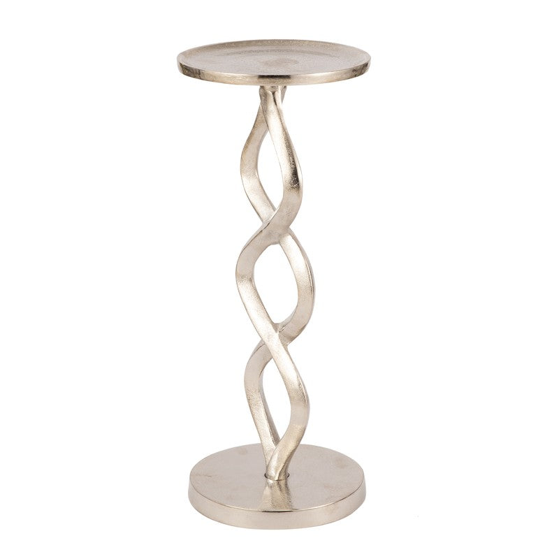 Twist Base Aluminum Side Table - Silver media 5