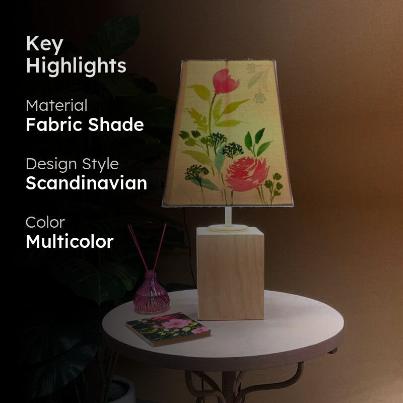 Crusta Flora Handpainted Fabric Table Lamp - Multicolor media 2