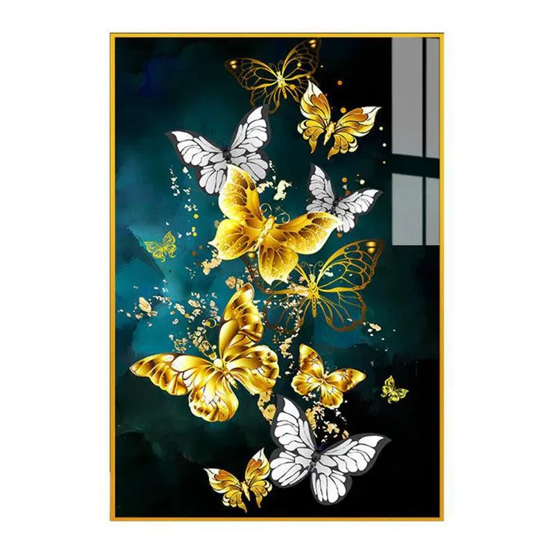 Aureate Flutter Modern Canvas Wall Art With Frame - Gold media 4