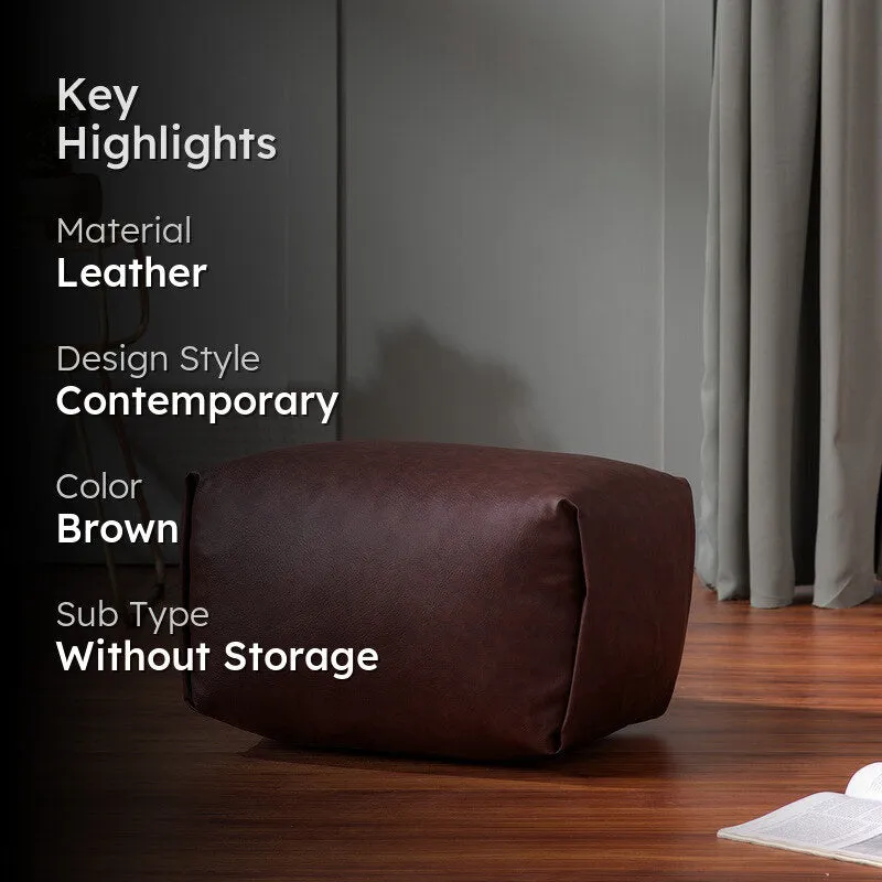 Clean Aesthetic Pouffe - Brown media 2