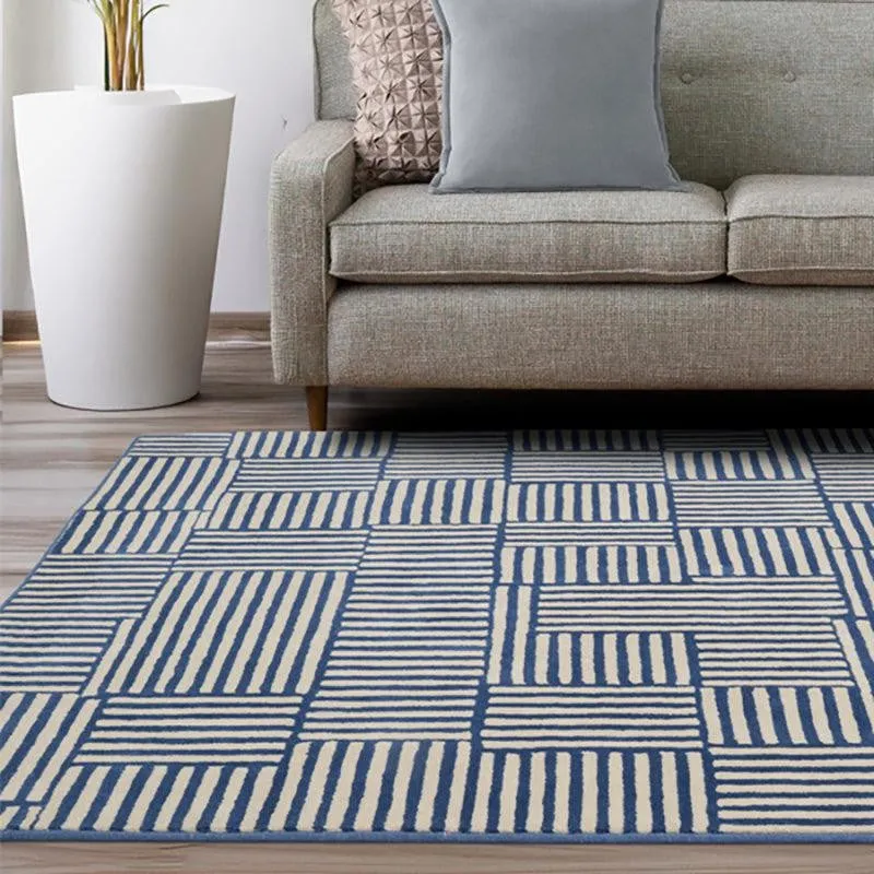 Celeborn Hand Tufted Geometric Wool & Nylon Carpet - Blue media 7