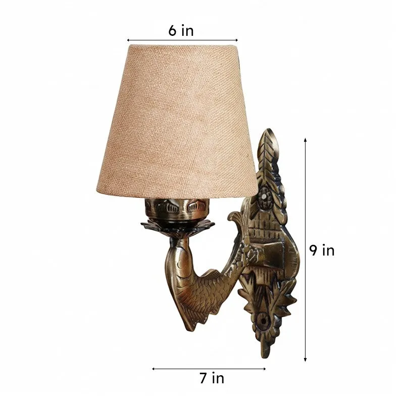 Ziada Stiva Conical Fabric & Metal Wall Lamp - Beige media 6