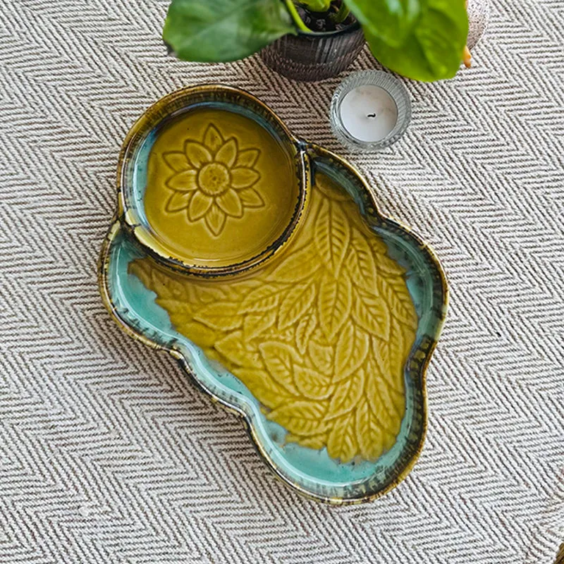 Cloud Glaze Ceramic Chip & Dip Platter media 6