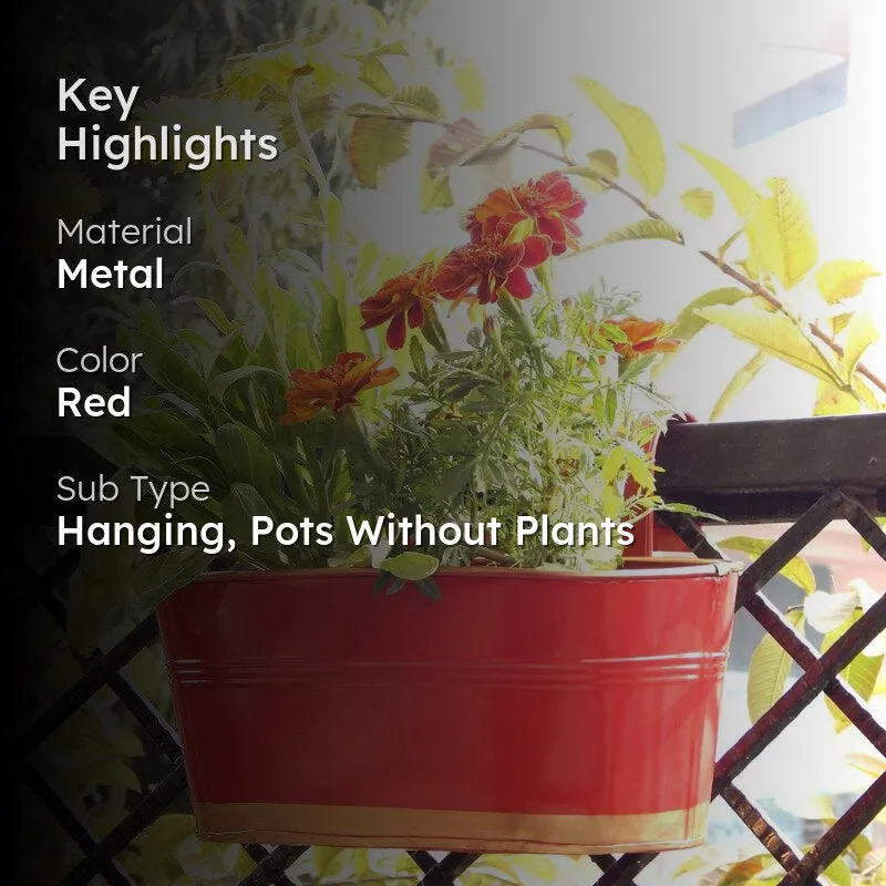 Norva Hanging Planter (Red) - Set Of Three media 2