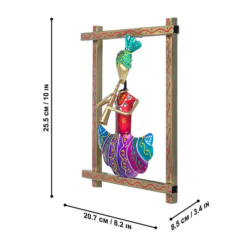 Folk Shehnai Iron Wall Accent - Red,Purple media 7