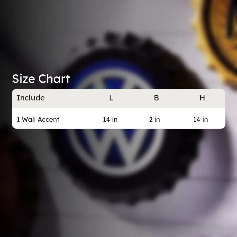 Volkswagen Bottle Cap Metal Wall Accent media 7