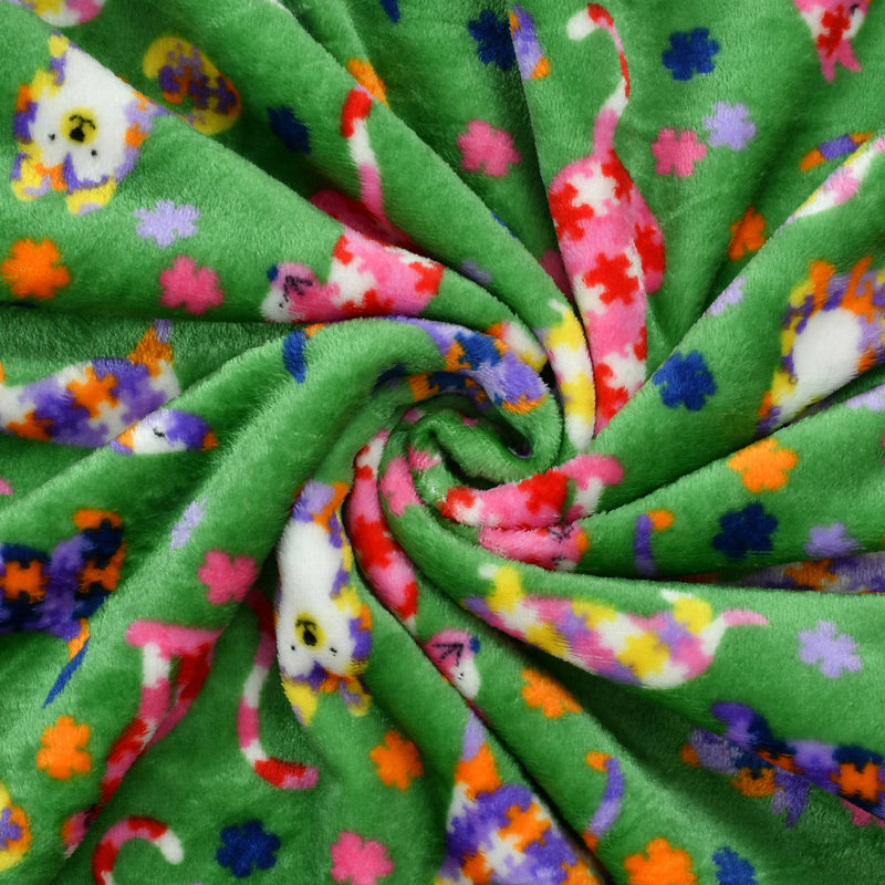 Warm Paws Flannel Cotton Flannel Bedsheet (Green) - 190 GSM media 6
