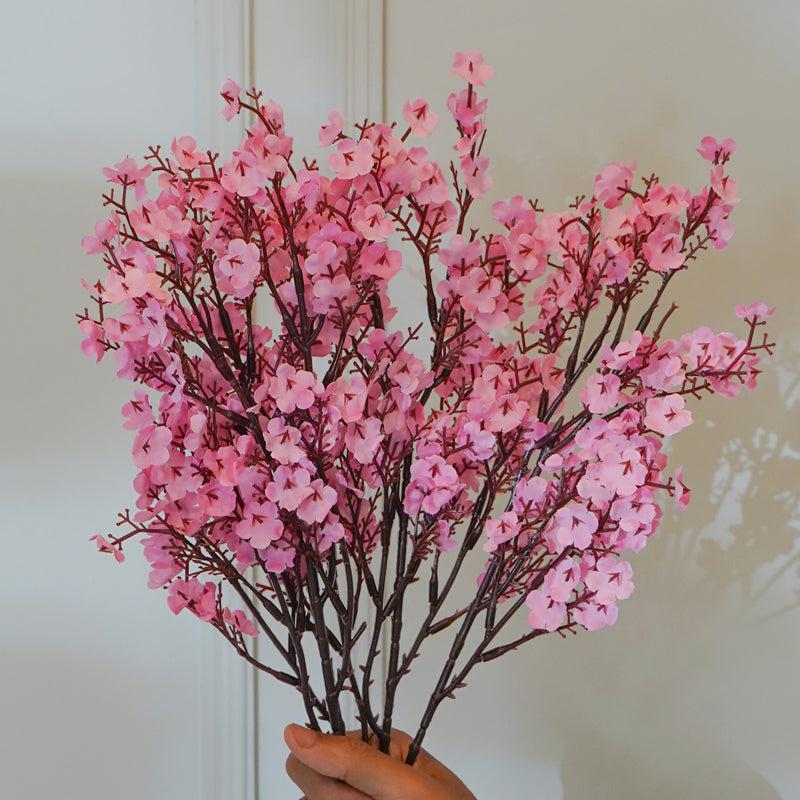 Faux Pink Gypsophila Flower Stick (19 CM) - Set Of Four media 3
