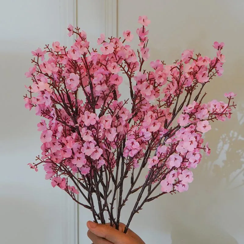 Faux Pink Gypsophila Flower Stick (19 CM) - Set Of Four media 3