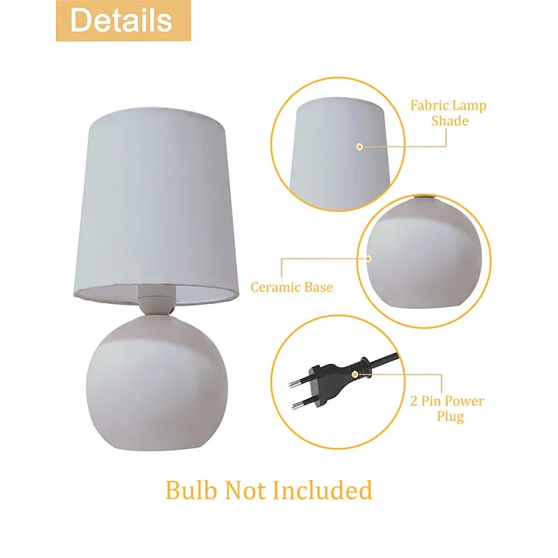 Ibex Orb Ceramic Fabric Table Lamp - White media 5