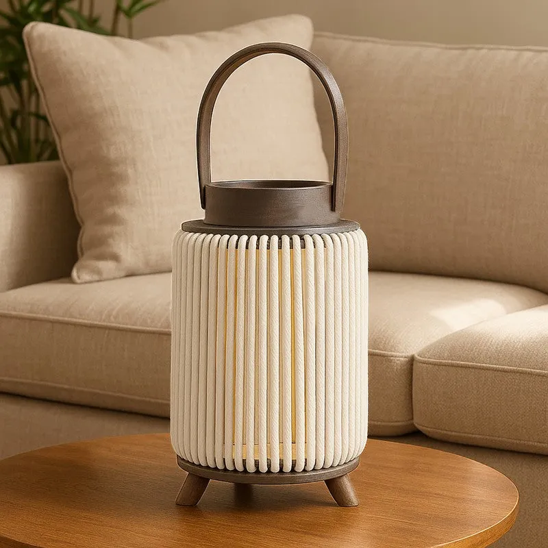 ThreadLuxe Bamboo Tea Light Candle Holder - Beige media 3