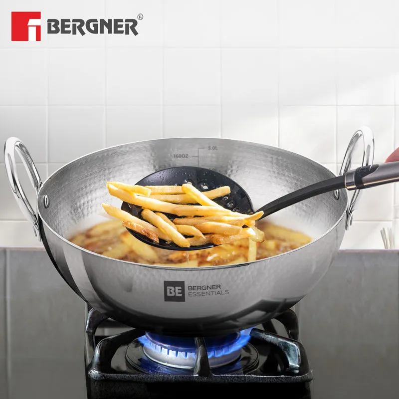 Bergner Stainless Steel Hammered Kadhai - 1300 mL media 1