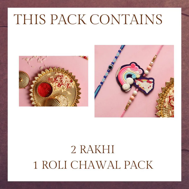 Unicorn I Rakhi with Roli Chawal - Three Piece Set media 4