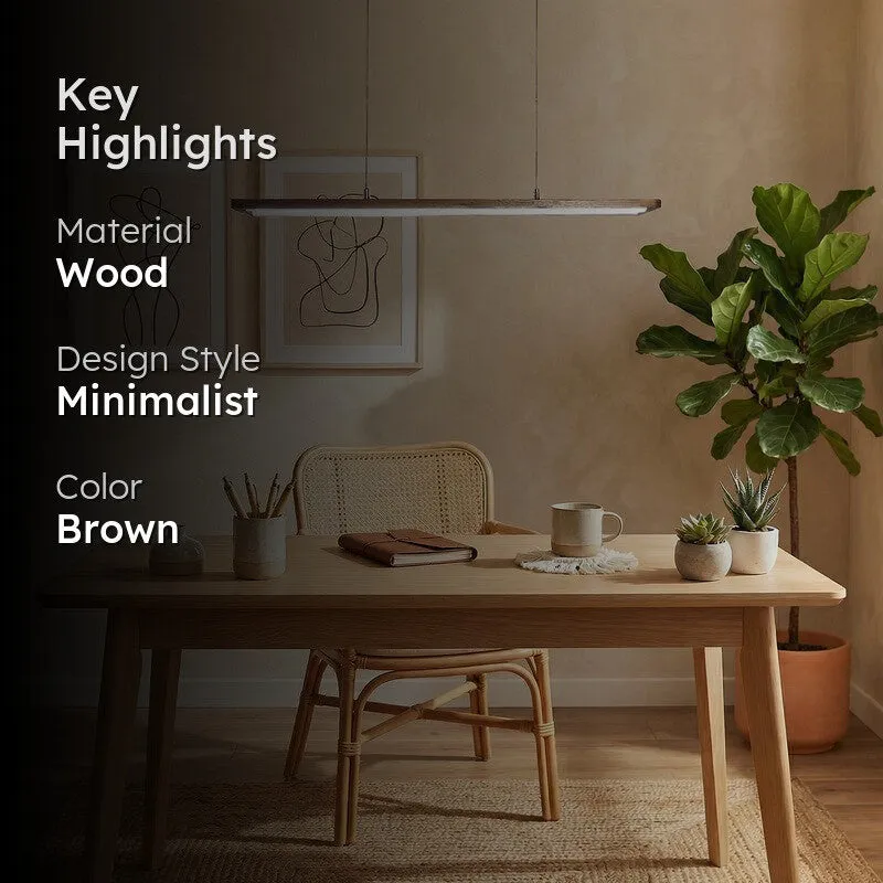 Hespera Linear LED Wooden Ceiling Lamp - Brown media 2