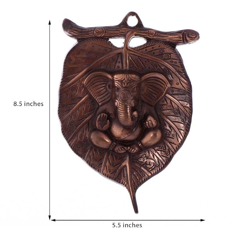 Lord Ganesha On Leaf Metal Wall Accent media 5