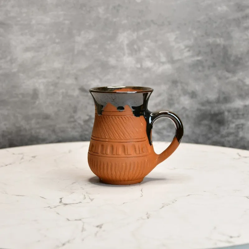 Sculpted Terracotta Coffee Mug (440 mL Each) - Set Of Two media 6