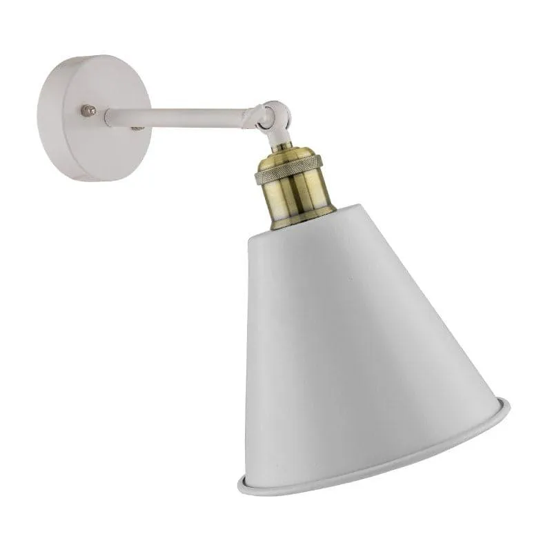 Kenda Cone Metal Wall Lamp - White & Gold media 5