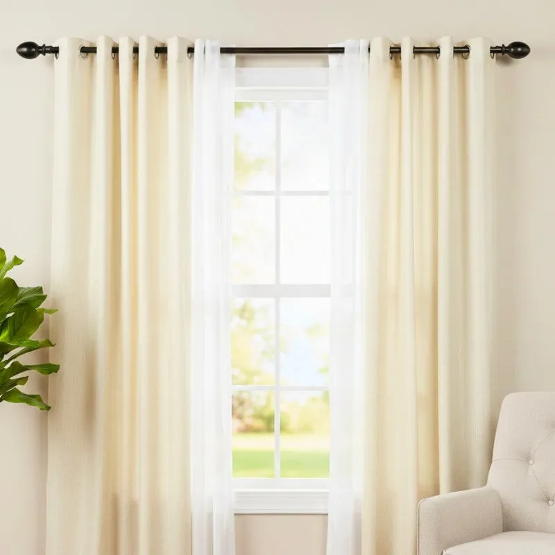 Tessera Extendable 1" Single Curtain Rod With Oval Finial & Brackets media 4