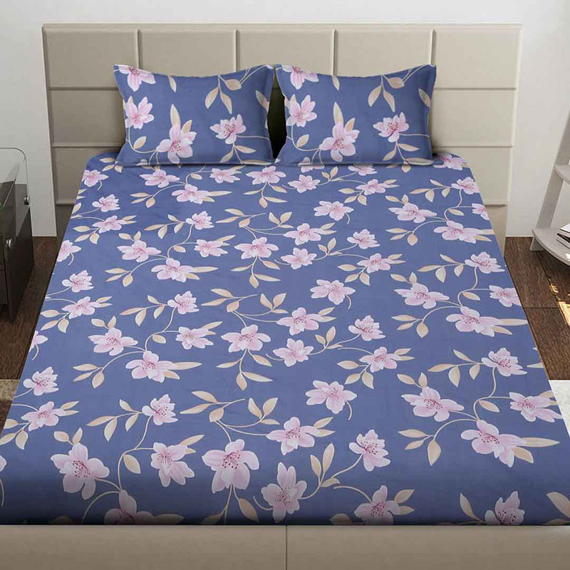 Lilac Meadows Floral Bedsheet - 130 GSM media 3