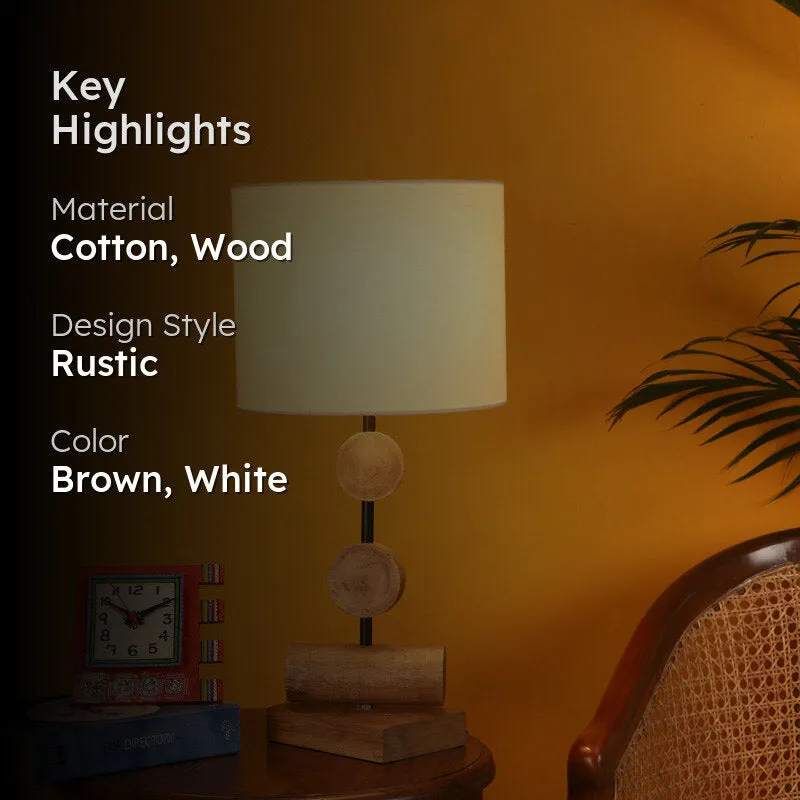 Rishada Wooden Table Lamp - Brown,White media 2