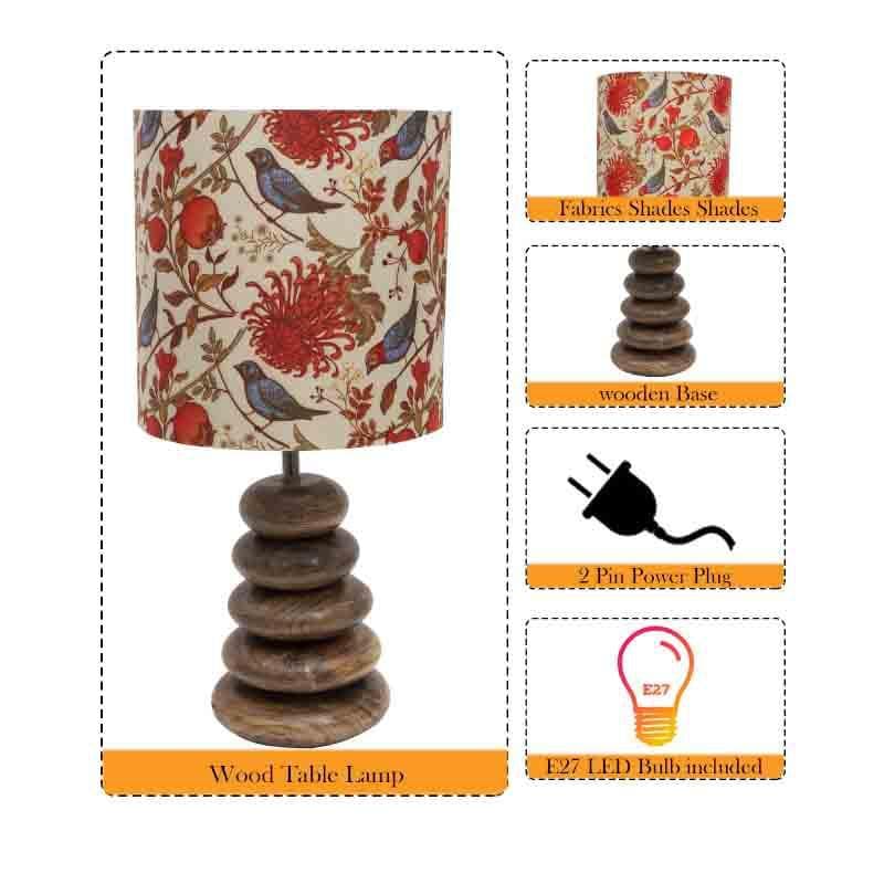 Amber Bubble Fabric Table Lamp - Multicolor media 7