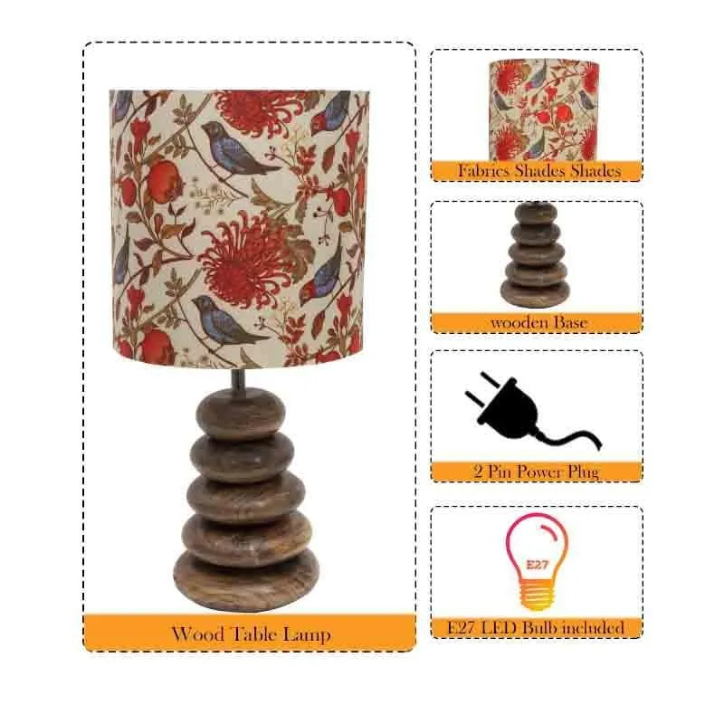 Amber Bubble Fabric Table Lamp - Multicolor media 7