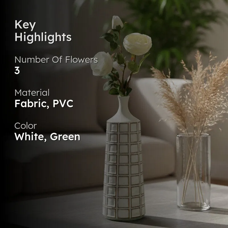 Stylish Artificial Peony Flower Bunches - White media 2