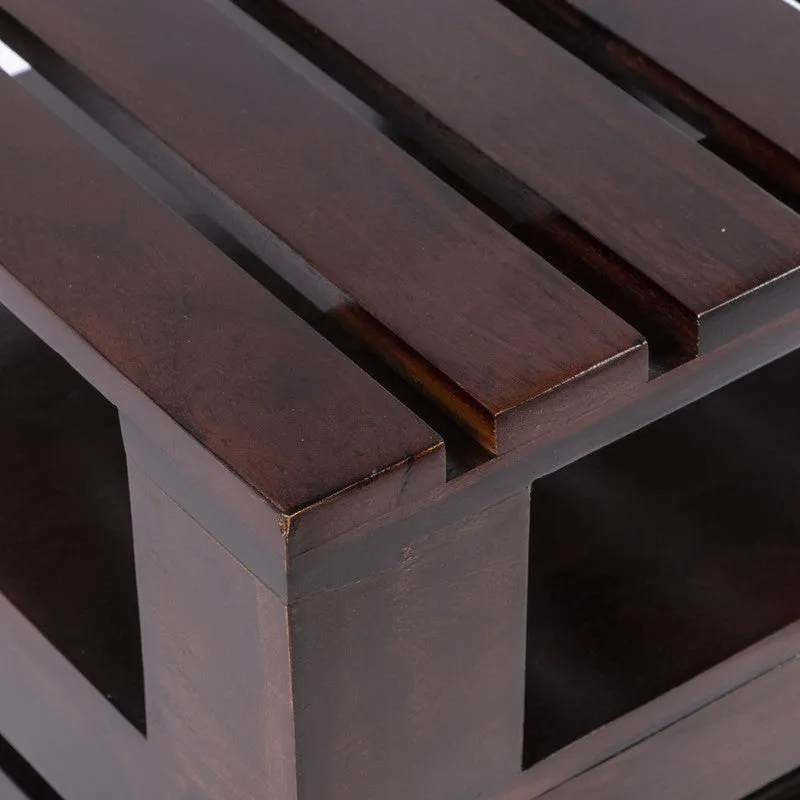 Wverix Sheesham Wooden Side & Bedside Table - Taupe media 5