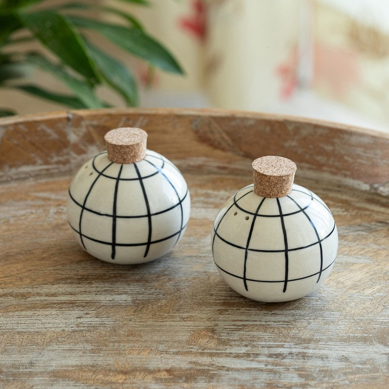 Gridline Charm Salt & Pepper Shakers