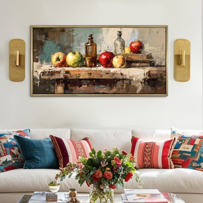 Golden Apples Canvas Wall Painting With Frame